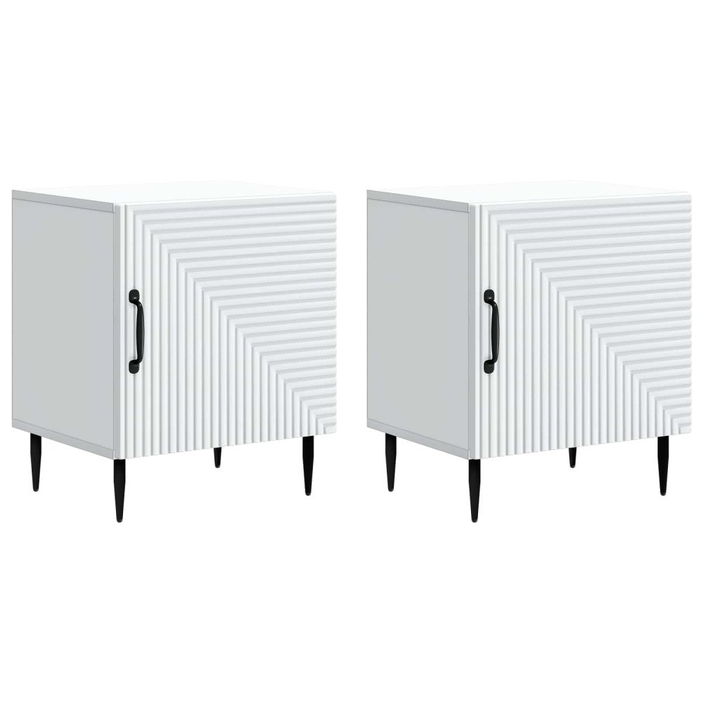 vidaXL Nattduksbord 2 pcs Vit 43 x 34,5 x 50 cm Konstruerat trä