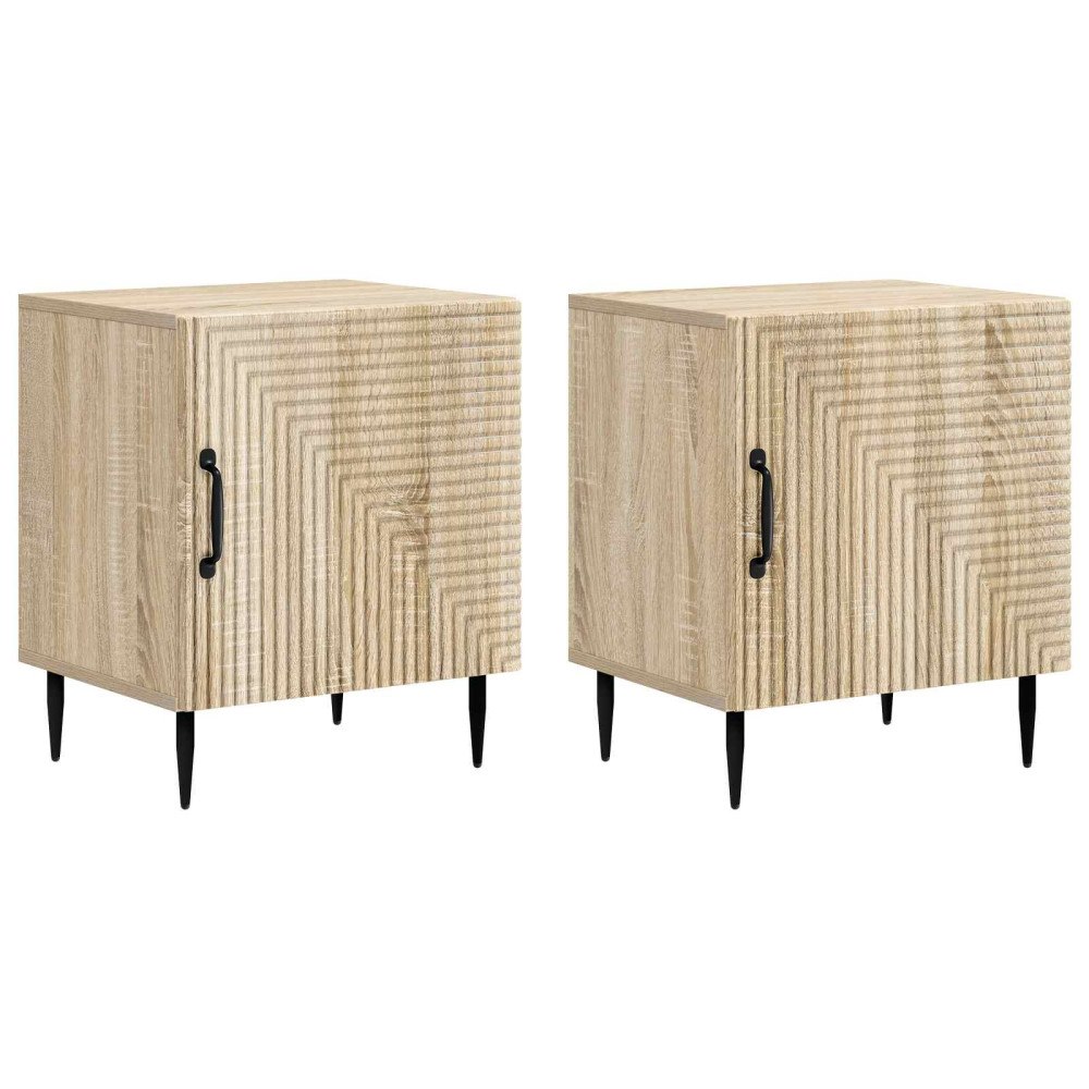 vidaXL Nattduksbord 2 pcs Sonoma-ek 43 x 34,5 x 50 cm Konstruerat trä