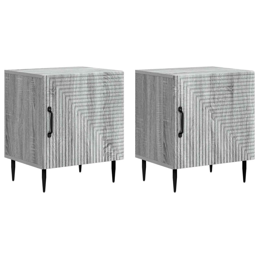 vidaXL Nattduksbord 2 pcs Grå sonoma-ek 43 x 34,5 x 50 cm