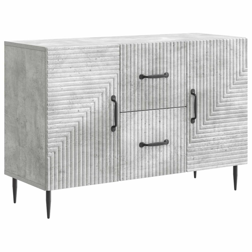 vidaXL Sideboard med låda Betonggrå 89 x 34,5 x 60 cm Konstruerat trä