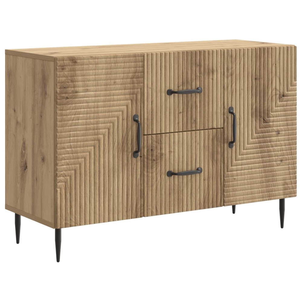 vidaXL Sideboard med låda Artisan-ek 89 x 34,5 x 60 cm Konstruerat trä