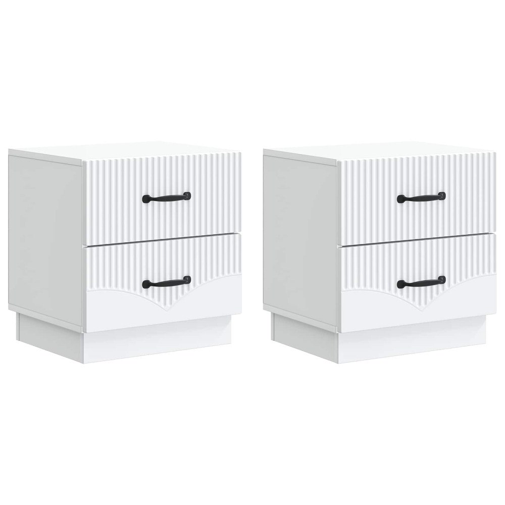 vidaXL Nattduksbord 2 pcs Vit 43 x 34,5 x 44,5 cm Konstruerat trä
