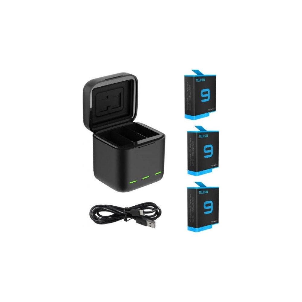 Telesin Telesin trekanalsbox för GoPro Hero 9 / Hero 10 + 3 batterie...
