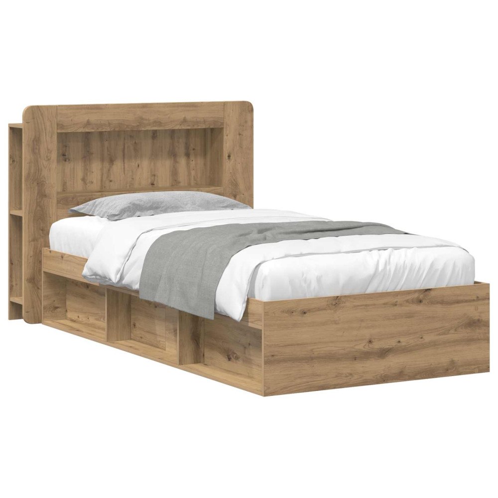 vidaXL Sängram med förvaring Artisan-ek 100 x 200 cm Konstruerat trä