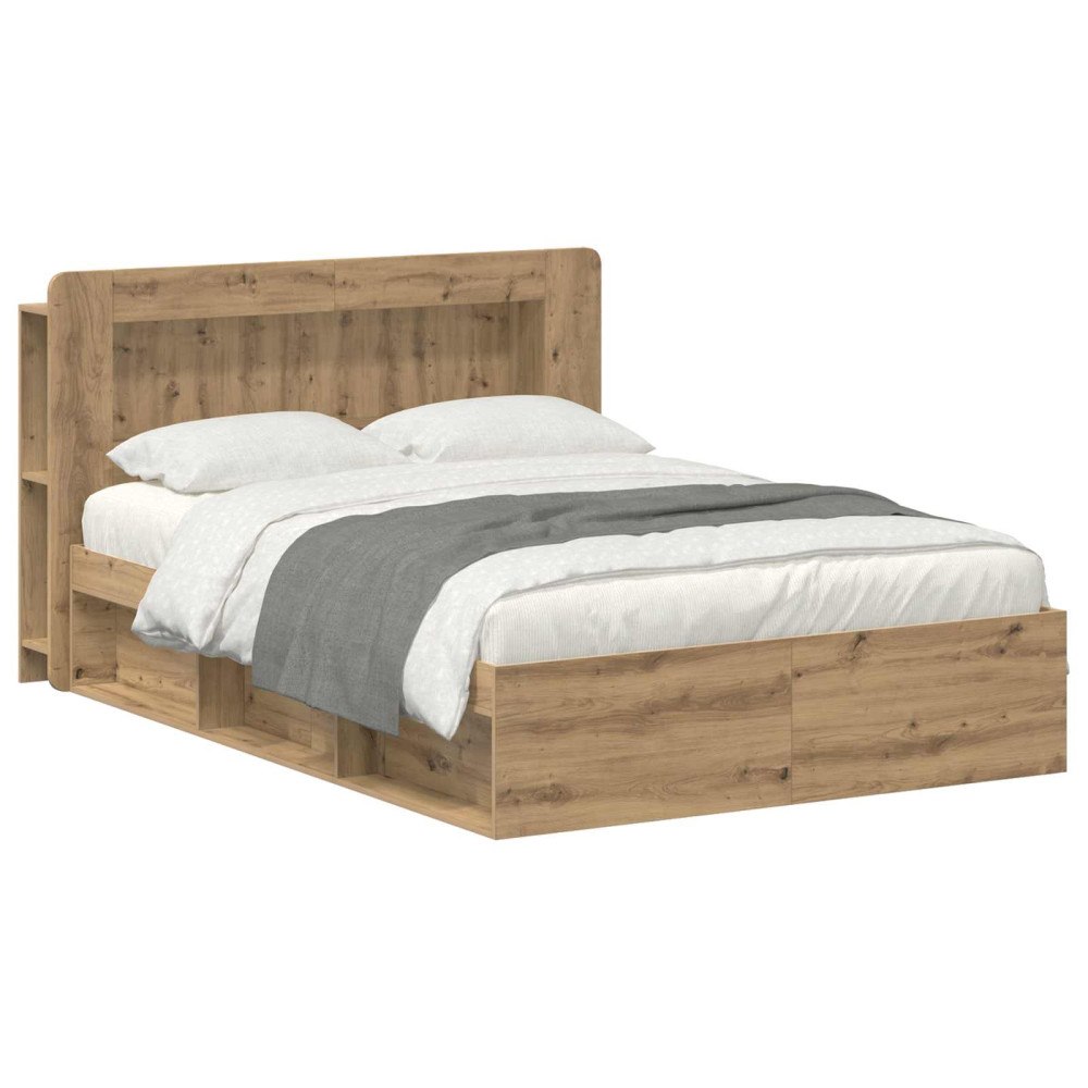 vidaXL Sängram med förvaring Artisan-ek 140 x 190 cm Konstruerat trä