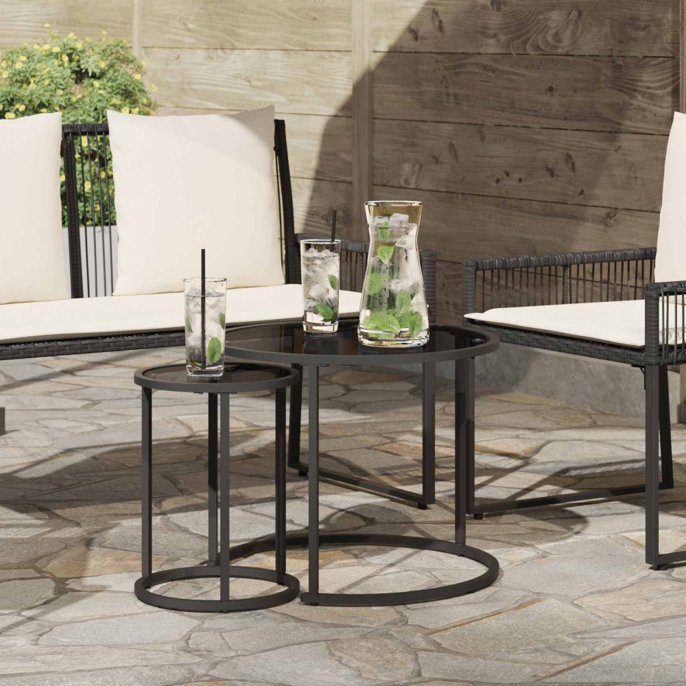 vidaXL Kaffebordsset 2 pcs 55 x 55 x 45 cm stål