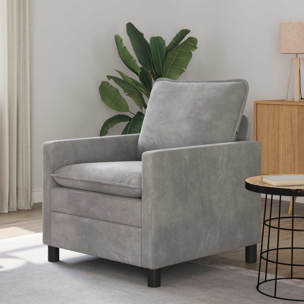 vidaXL Soffa Ljusgrå 76 x 81 x 87,5 cm Sammet