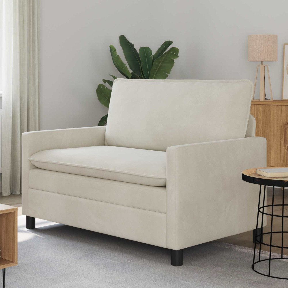 vidaXL Soffa Gräddvit 126 x 81 x 87,5 cm Sammet