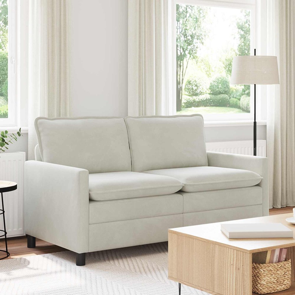vidaXL Soffa Gräddvit 156 x 81 x 87,5 cm Sammet