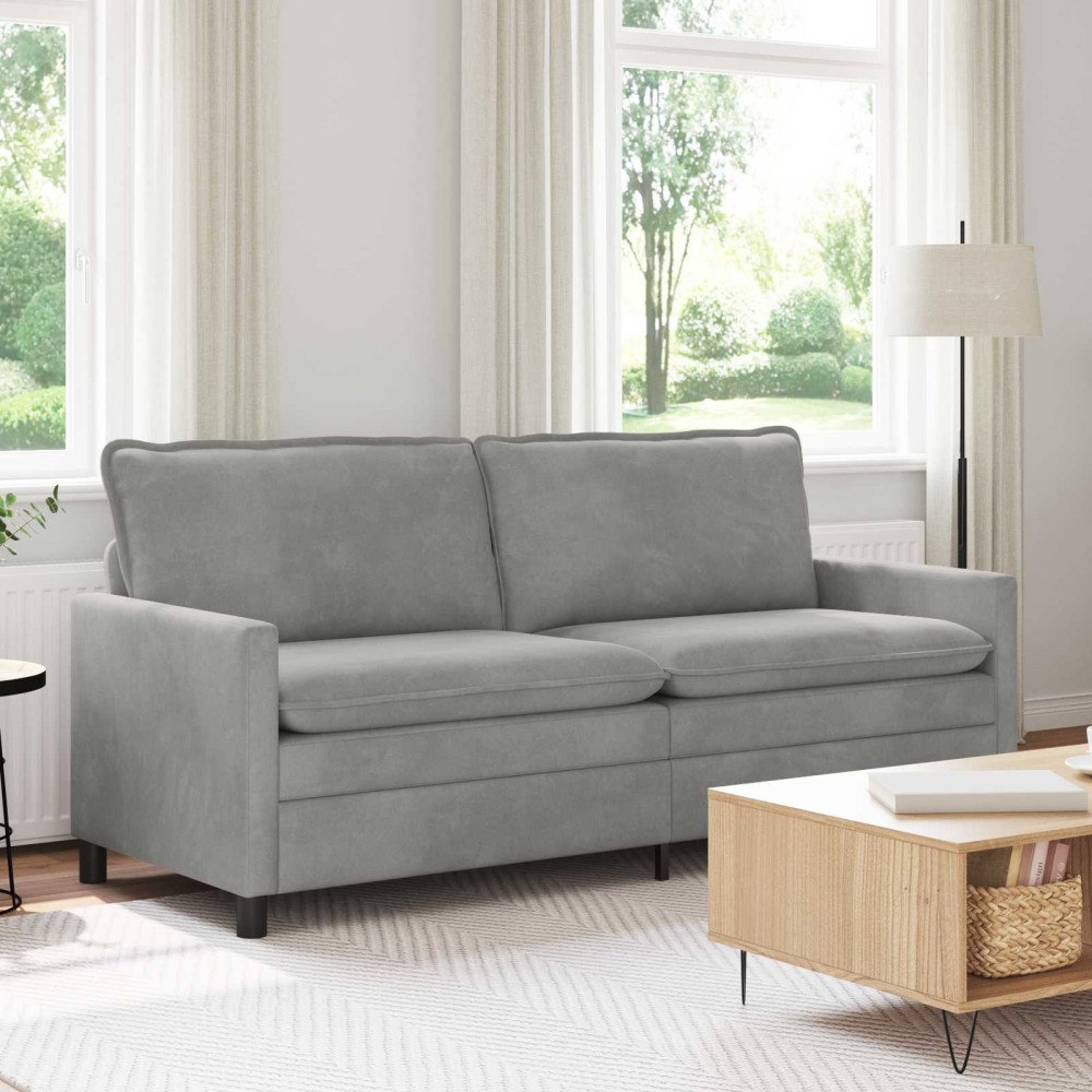 vidaXL Soffa Ljusgrå 196 x 81 x 87,5 cm Sammet