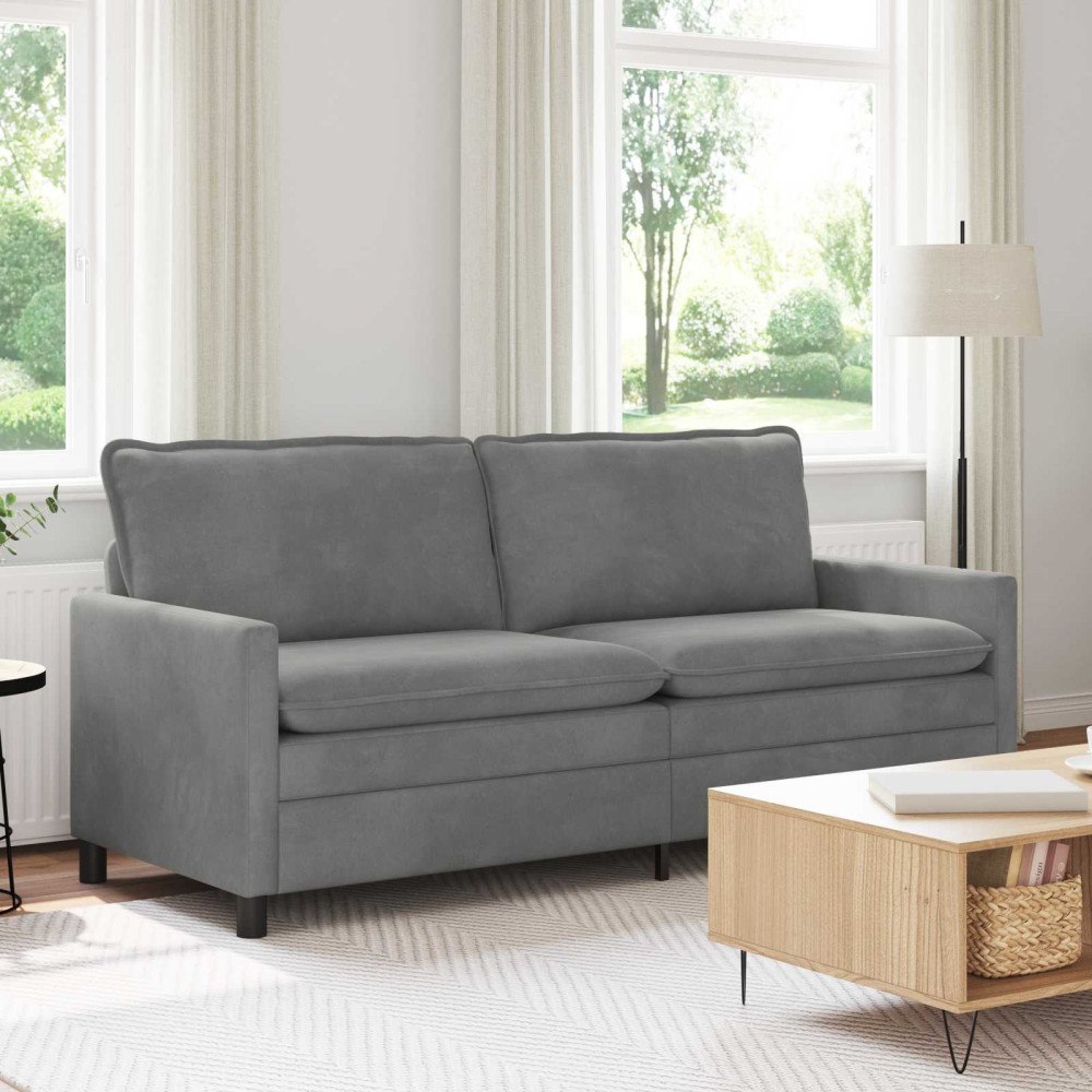 vidaXL Soffa Mörkgrå 196 x 81 x 87,5 cm Sammet
