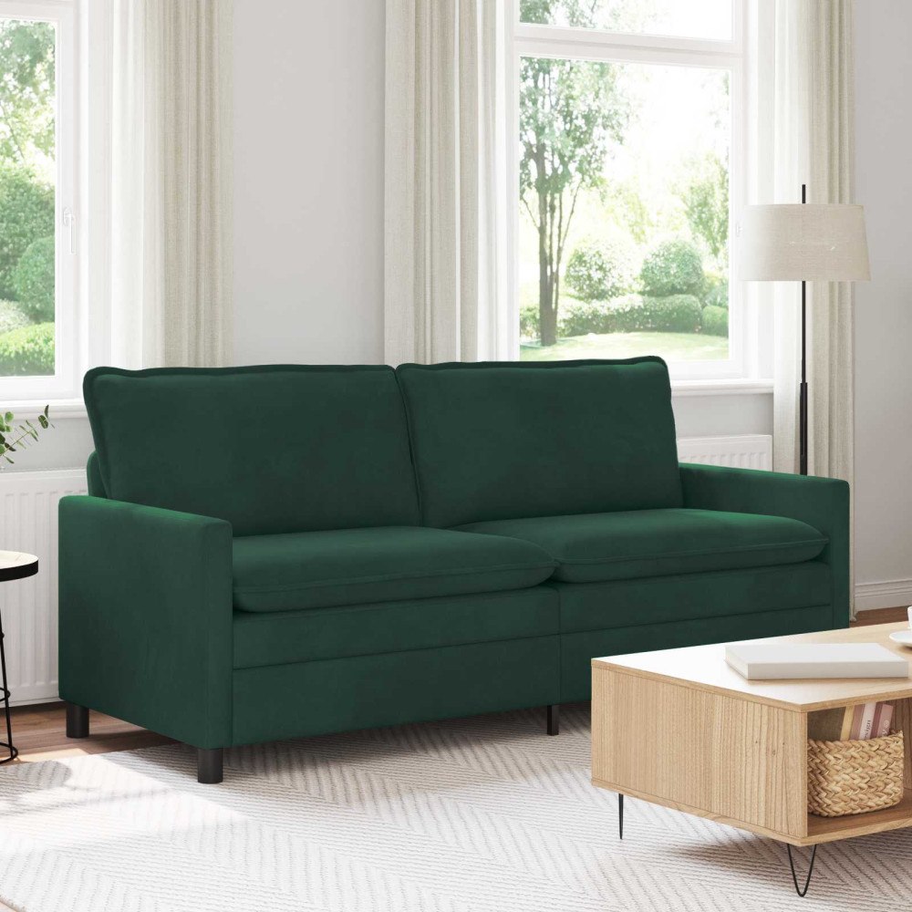 vidaXL Soffa Mörkgrön 196 x 81 x 87,5 cm Sammet