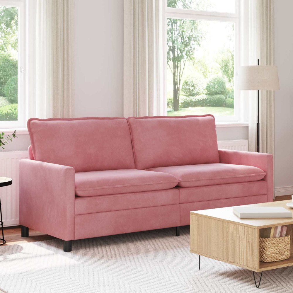 vidaXL Soffa Rosa 196 x 81 x 87,5 cm Sammet