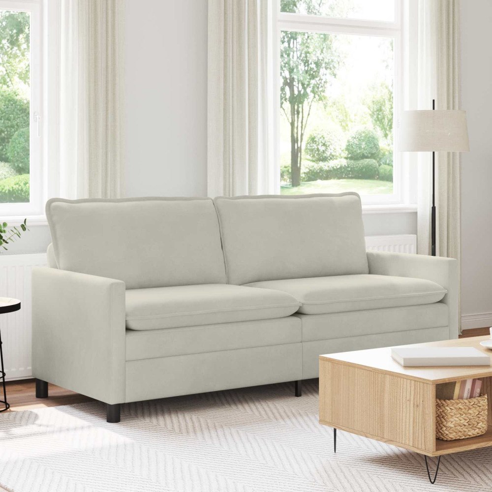 vidaXL Soffa Gräddvit 196 x 81 x 87,5 cm Sammet