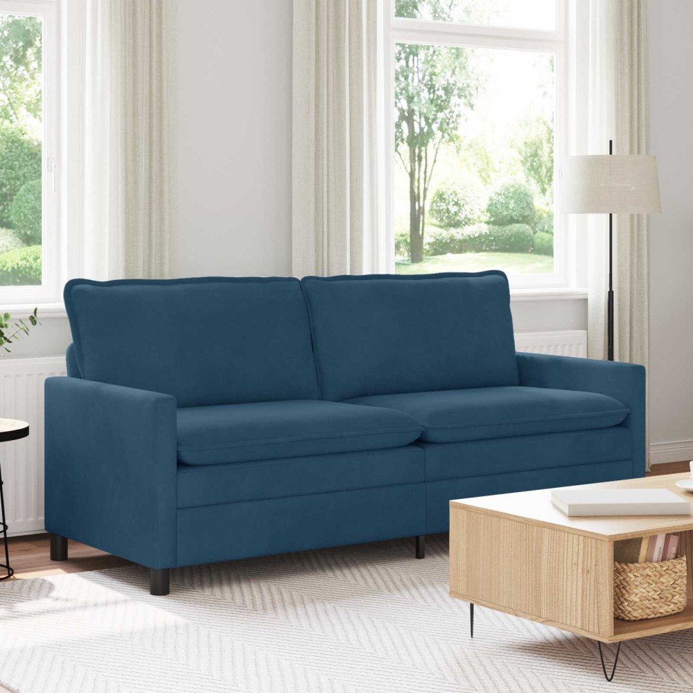 vidaXL Soffa Blå 196 x 81 x 87,5 cm Sammet