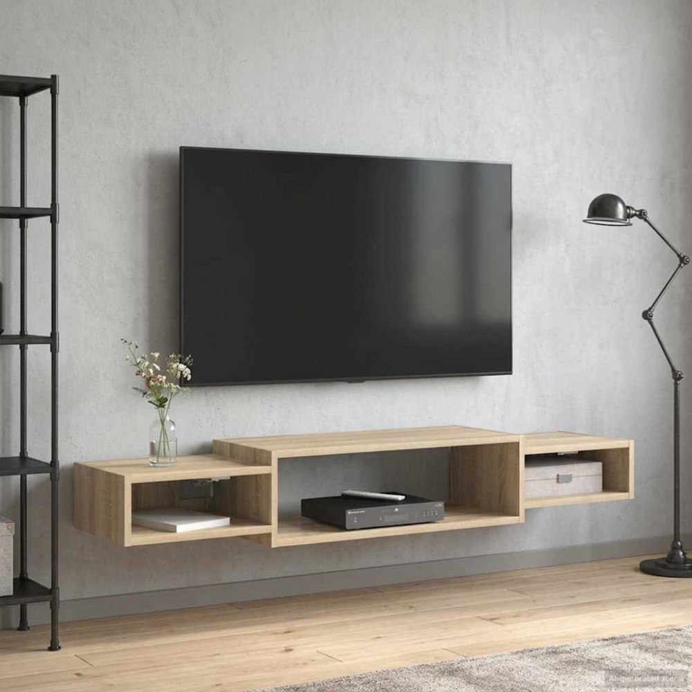 vidaXL Väggmonterad TV-skåp Väggmonterat Sonoma-ek 140 x 28 x 21 cm