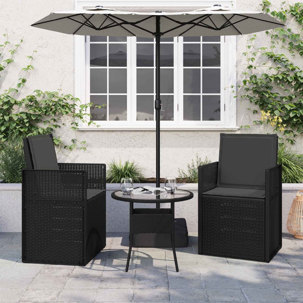vidaXL Sitt- och Ryggkuddar 2 pcs Antracit 47 x 45 x 2 cm Polyester