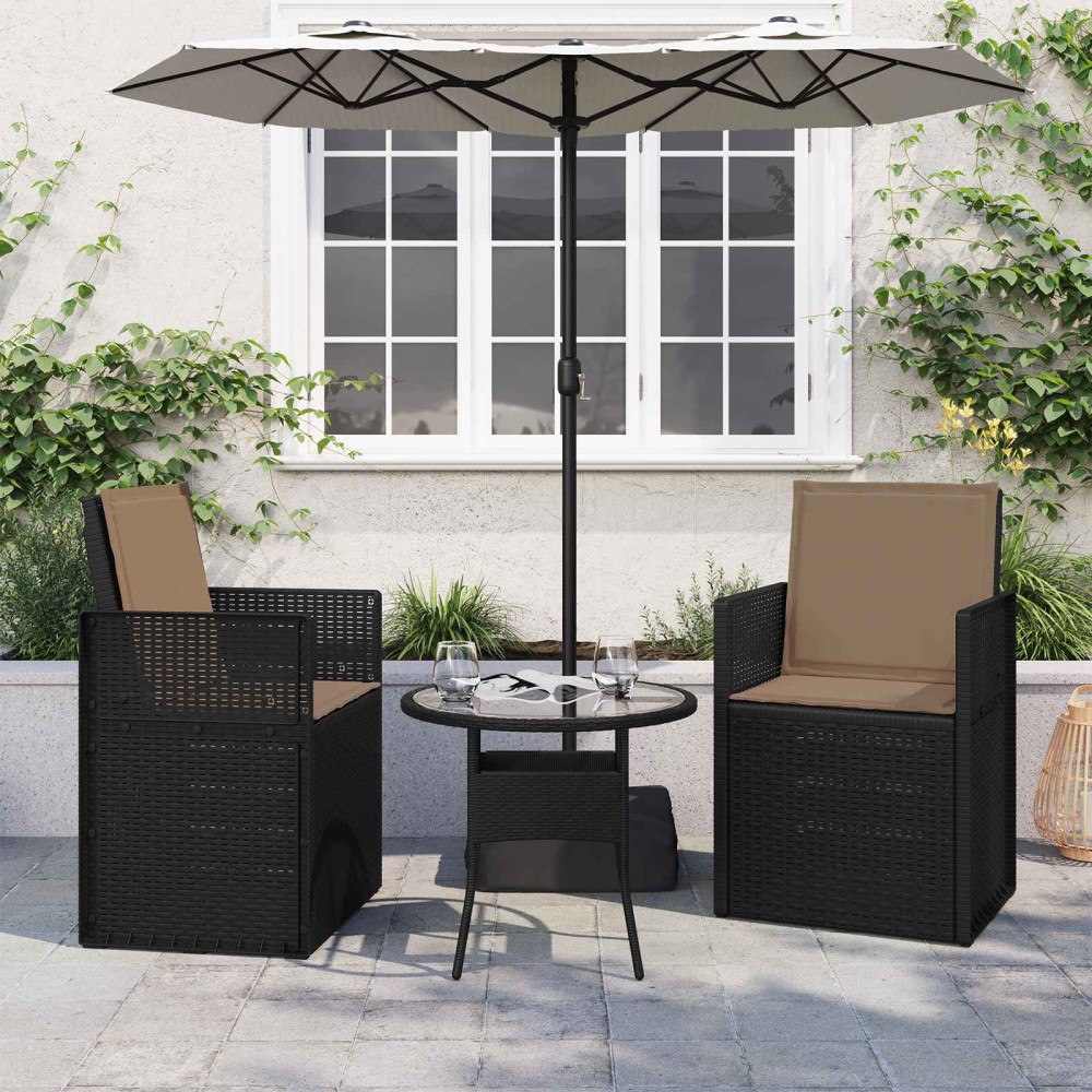 vidaXL Sitt- och Ryggkuddar 2 pcs Taupe 47 x 45 x 2 cm Polyester