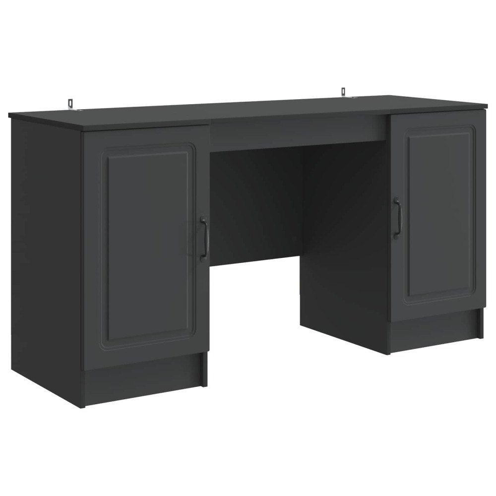vidaXL Skrivbord med hylla Svart 142,5 x 50 x 75 cm Konstruerat trä