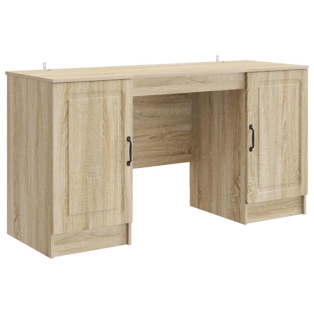 vidaXL Skrivbord med dörr Sonoma-ek 142,5 x 50 x 75 cm Konstruerat trä