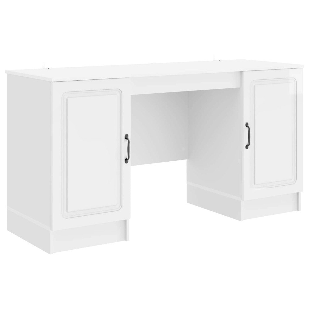 vidaXL Skrivbord Vit högglans 142,5 x 50 x 75 cm Konstruerat trä
