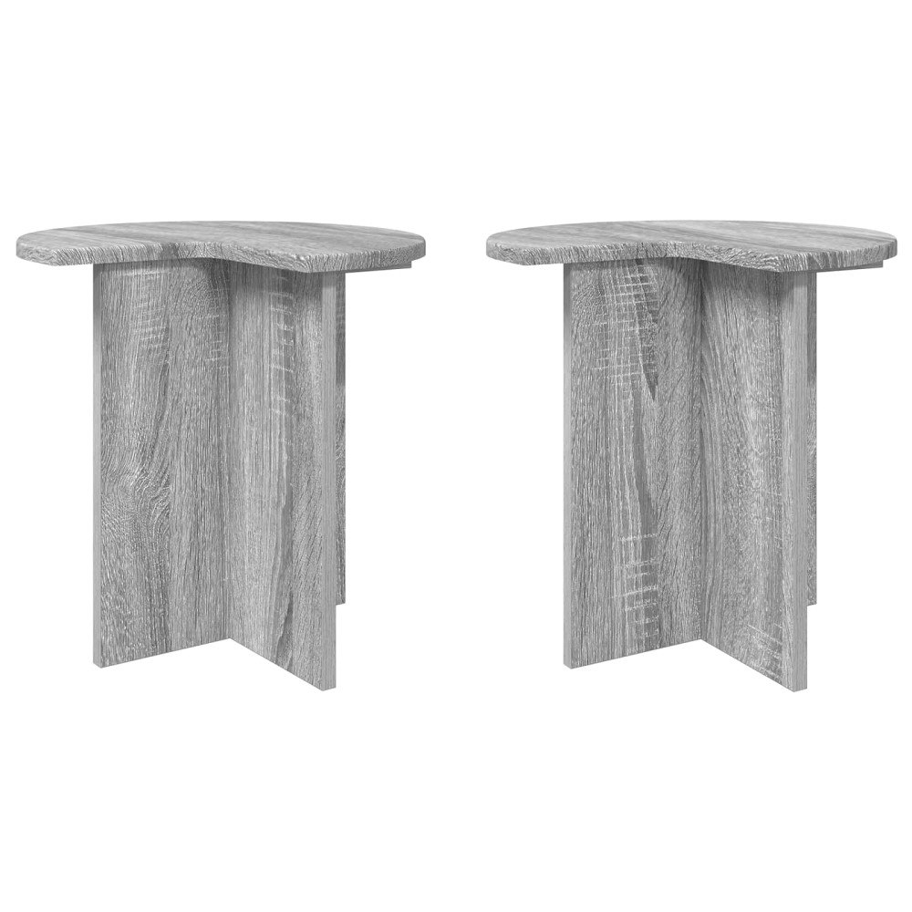 vidaXL Sidobord 2 pcs Grå sonoma-ek Ø 39 x 38 cm Konstruerat trä