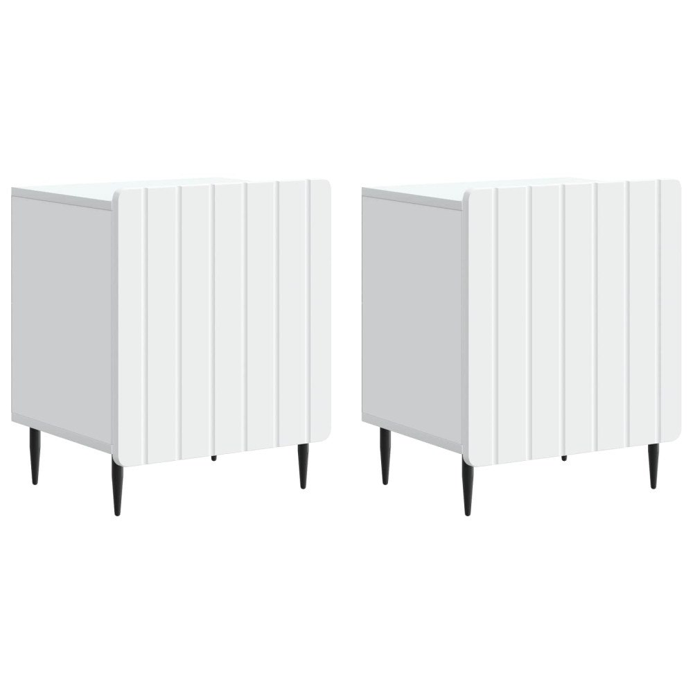 vidaXL Nattduksbord 2 pcs Vit 43 x 34,5 x 52 cm Konstruerat trä