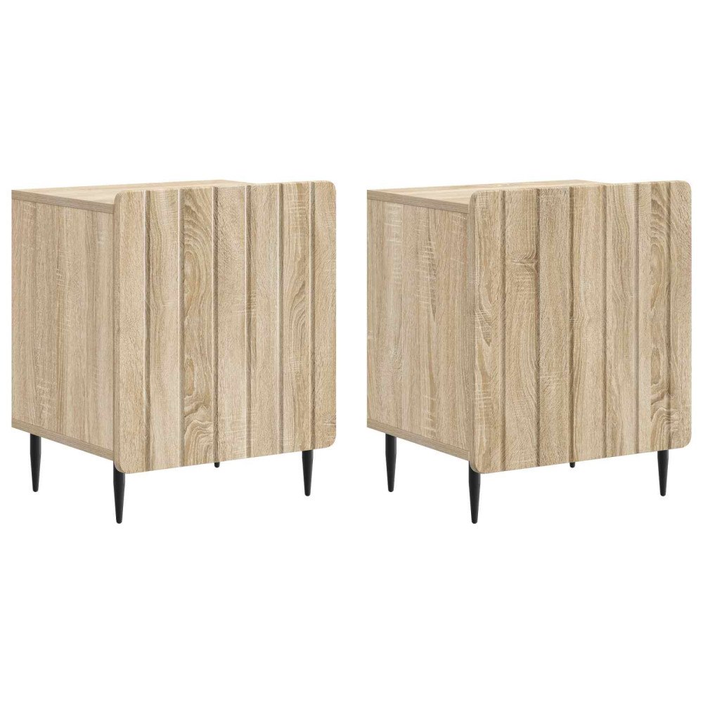 vidaXL Nattduksbord 2 pcs Sonoma-ek 43 x 34,5 x 52 cm Konstruerat trä
