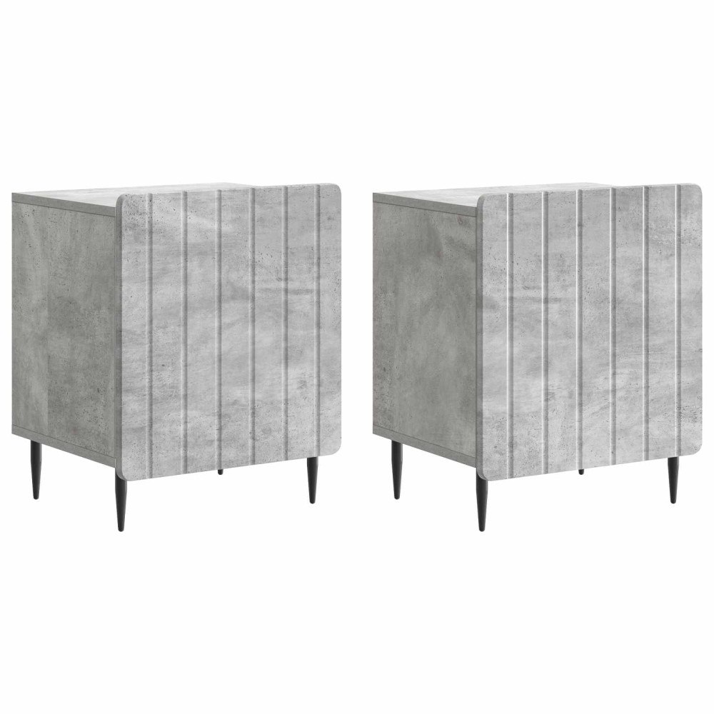 vidaXL Nattduksbord 2 pcs Betonggrå 43 x 34,5 x 52 cm Konstruerat trä