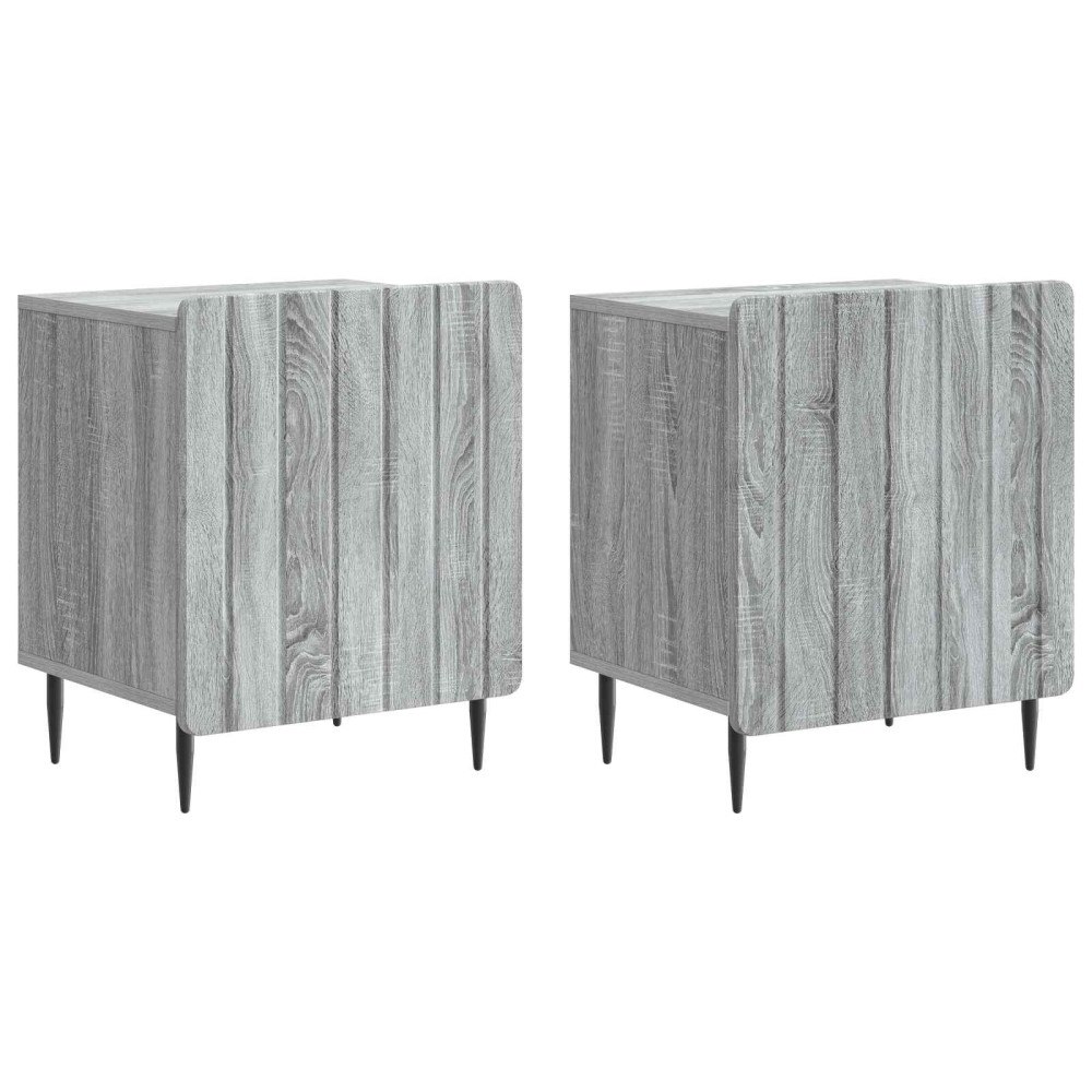 vidaXL Nattduksbord 2 pcs Grå sonoma-ek 43 x 34,5 x 52 cm