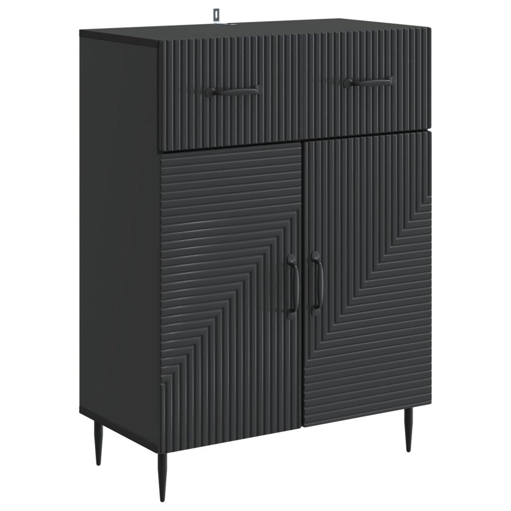 vidaXL Sideboard med låda Svart 66 x 34,5 x 89,5 cm Konstruerat trä