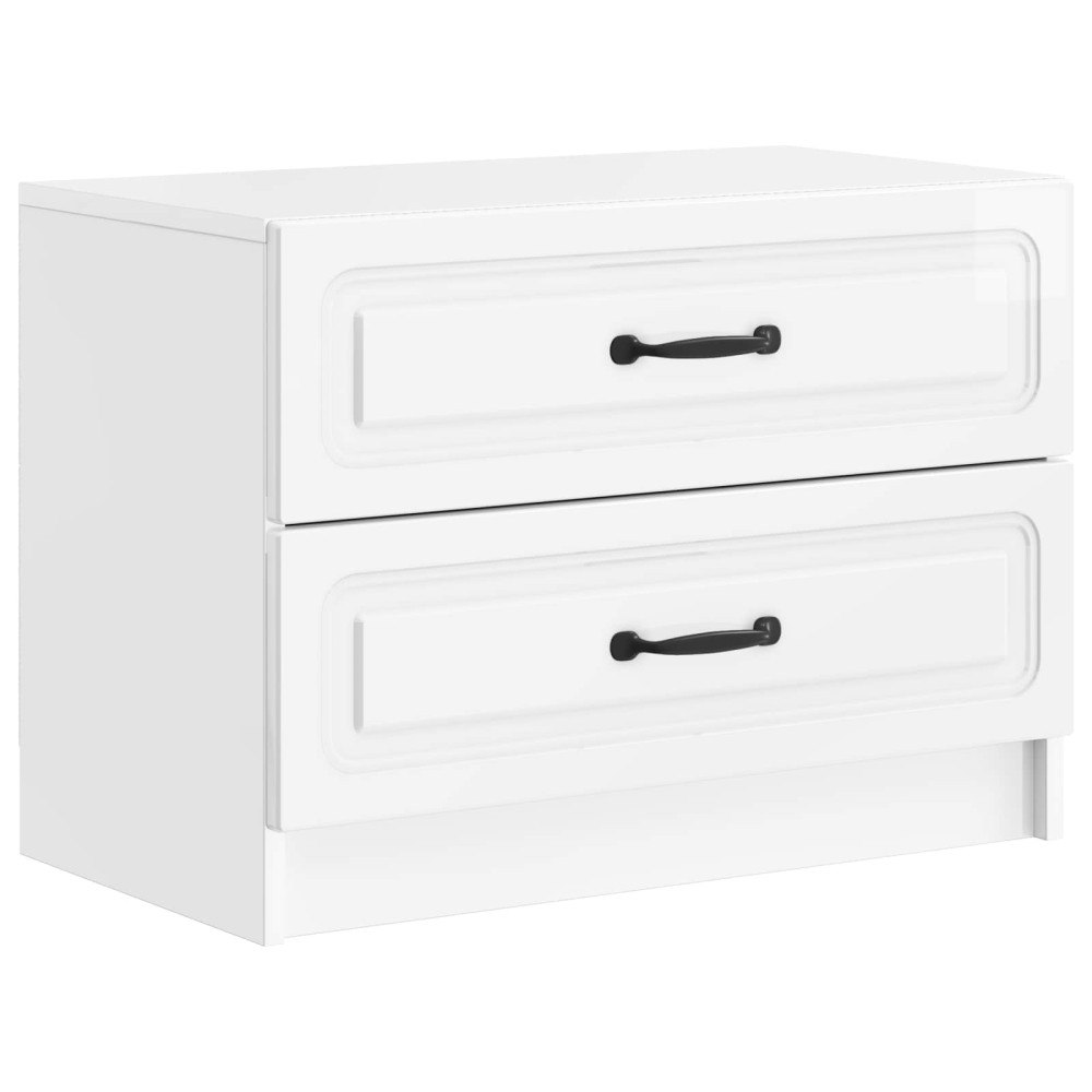 vidaXL Nattduksbord Vit högglans 62 x 34,5 x 44,5 cm Konstruerat trä