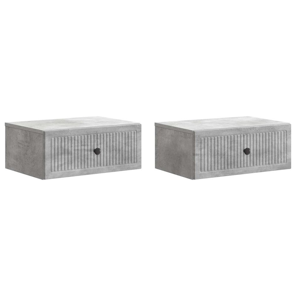 vidaXL Nattduksbord 2 pcs Betonggrå 49 x 34,5 x 20 cm Konstruerat trä