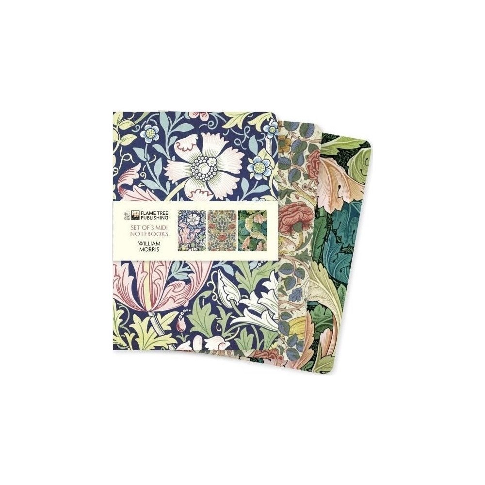 Flame Tree Publishing MIDI Leaves and Flowers MIDI-anteckningsbokset – 3-pack (Kew...