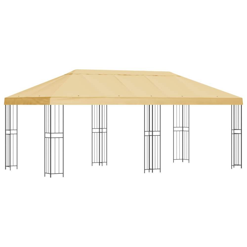 vidaXL Trädgårdsgazebo 6 x 3 m Gräddvit Polyester och Stål 190 gsm