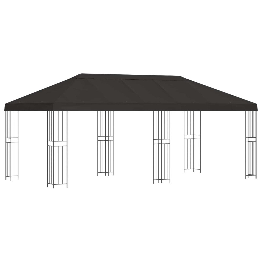 vidaXL Trädgårdsgazebo 6 x 3 m Antracit Polyester och Stål 190 gsm