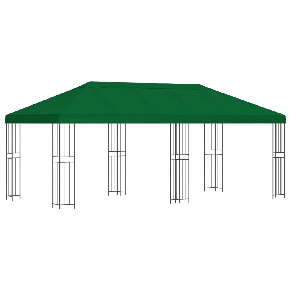 vidaXL Trädgårdsgazebo 6 x 3 m Grön Polyester och Stål 190 gsm