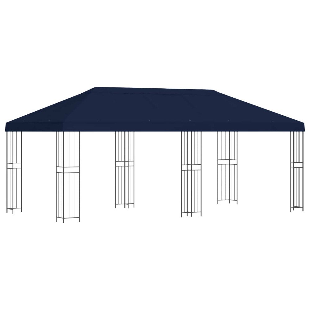 vidaXL Trädgårdsgazebo 6 x 3 m Blå Polyester och Stål 190 gsm