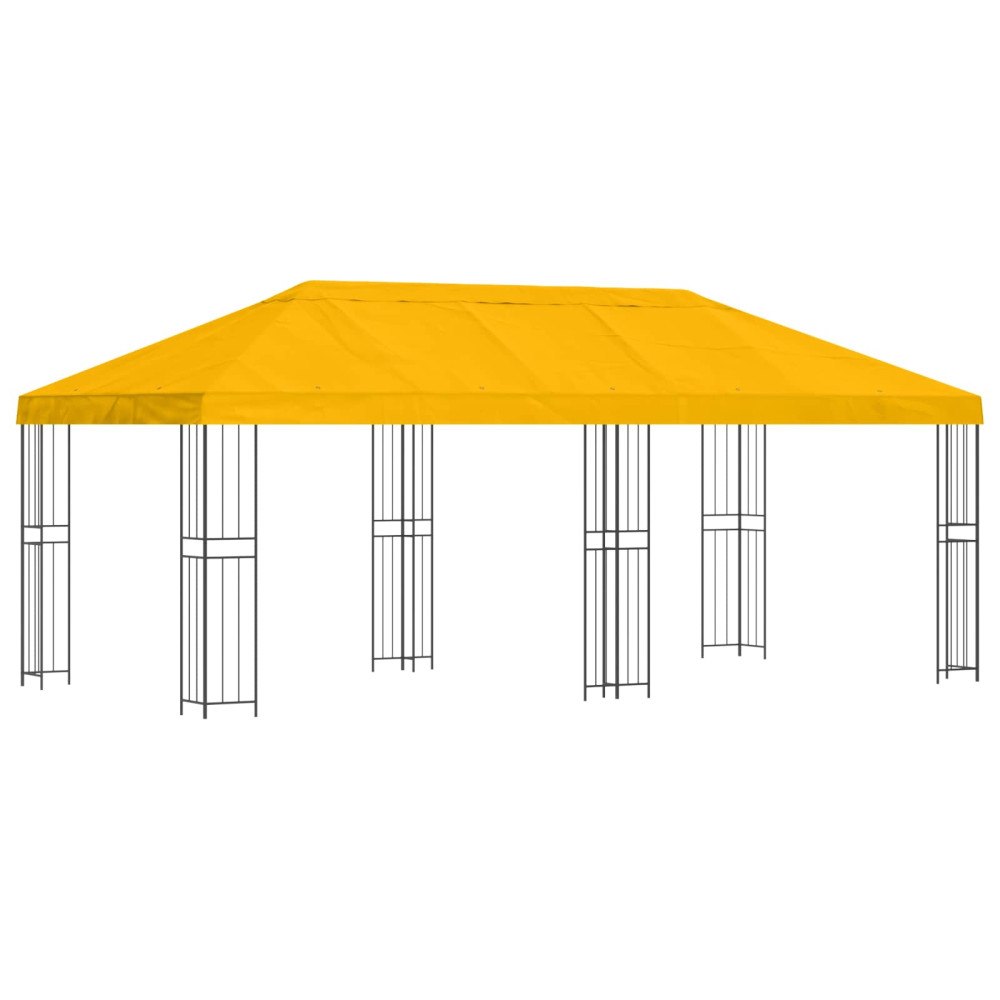 vidaXL Trädgårdsgazebo 6 x 3 m Gul Polyester och Stål 190 gsm