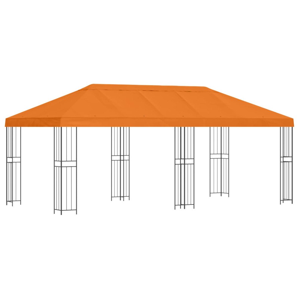 vidaXL Trädgårdsgazebo 6 x 3 m Orange Polyester och Stål 190 gsm