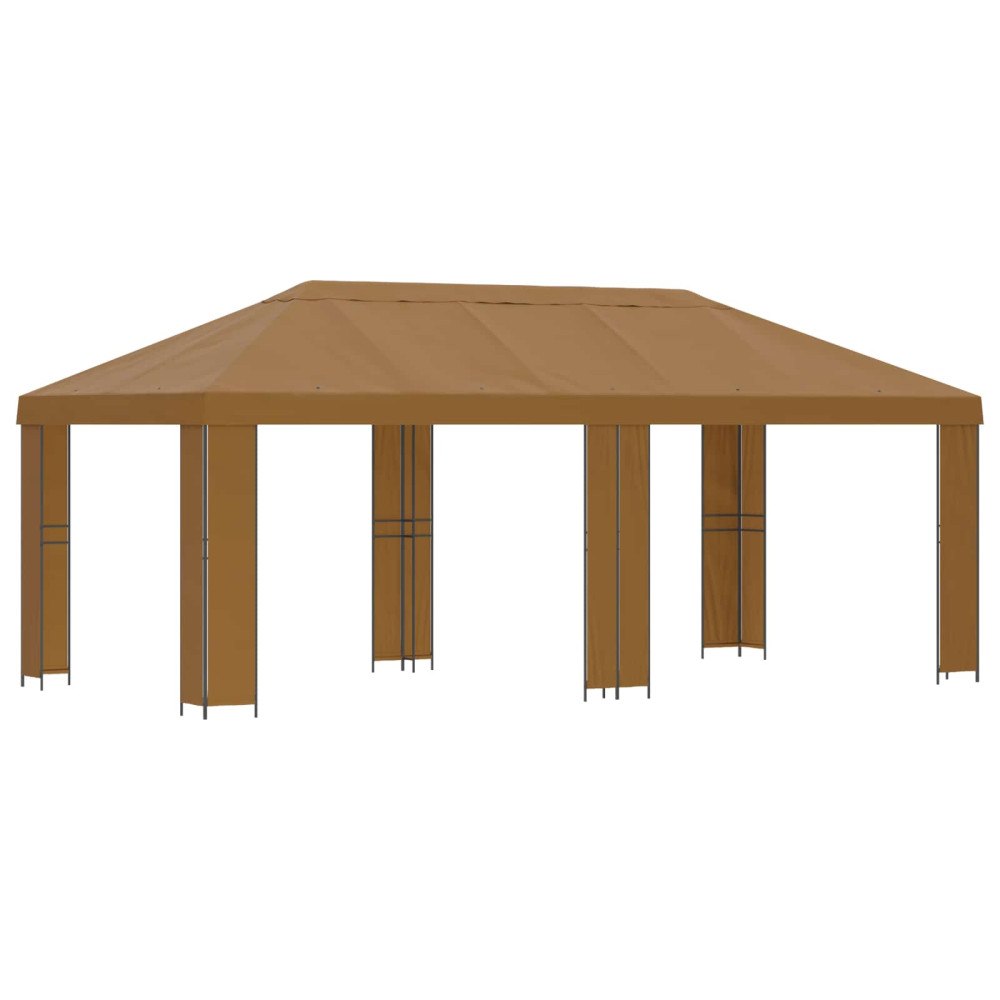 vidaXL Trädgårdsgazebo 6 x 3 m Beige Polyester och Stål 190 gsm