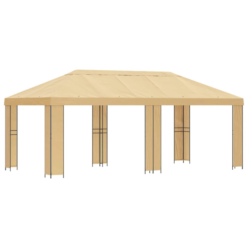 vidaXL Trädgårdsgazebo 6 x 3 m Gräddvit Polyester och Stål 190 gsm