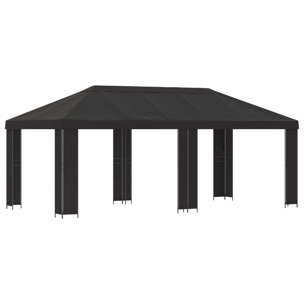vidaXL Trädgårdsgazebo 6 x 3 m Antracit Polyester och Stål 190 gsm