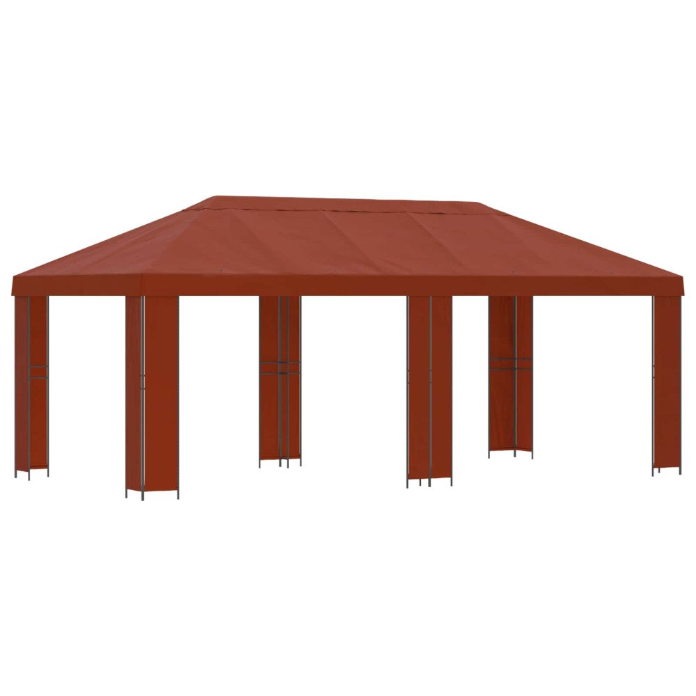 vidaXL Trädgårdsgazebo 6 x 3 m Terracotta Polyester och Stål 190 gsm