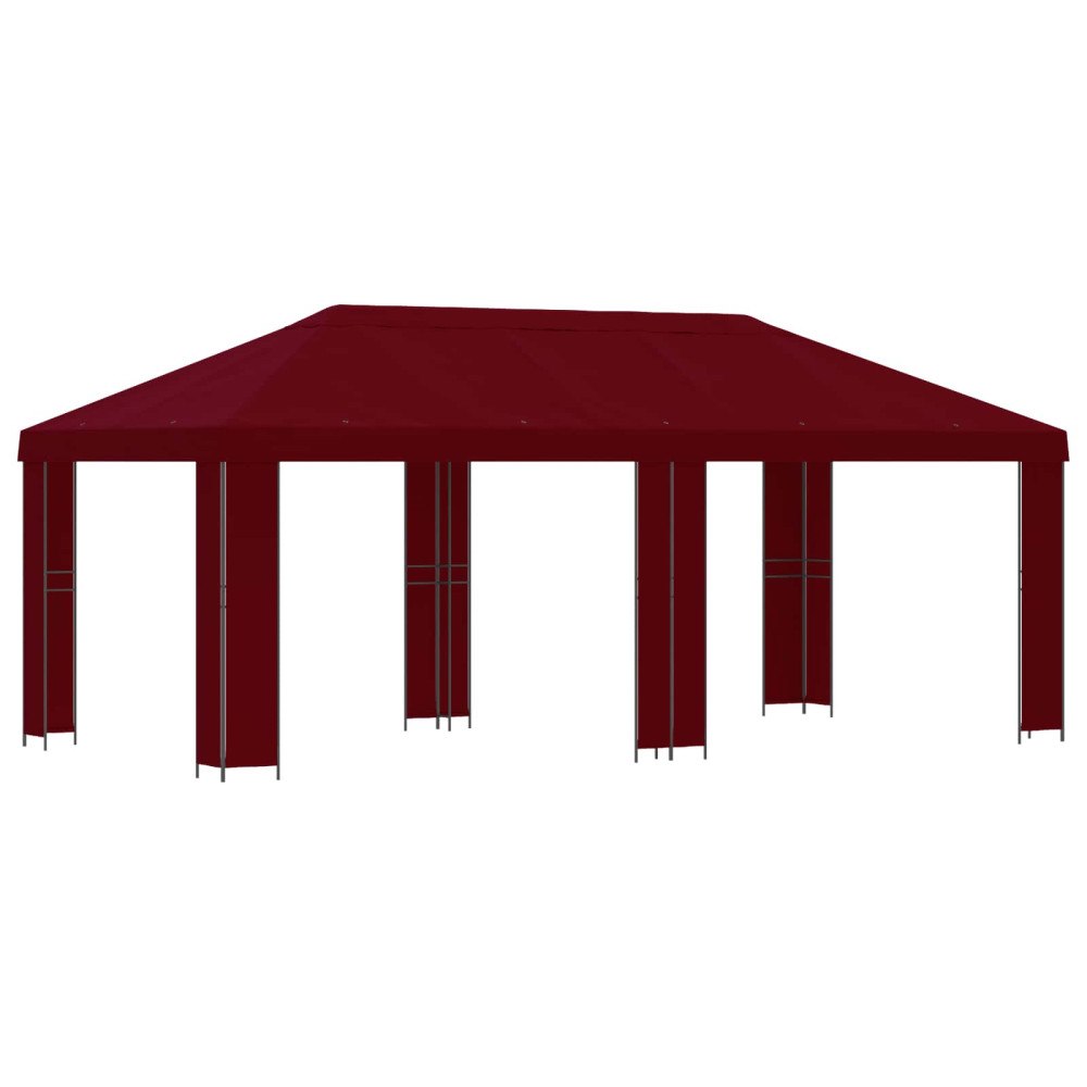 vidaXL Trädgårdsgazebo 6 x 3 m Vinröd Polyester och Stål 190 gsm