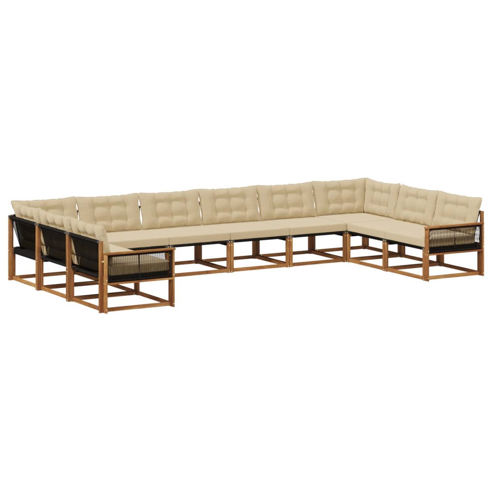 vidaXL Utomhussoffset 10 st Naturlig och Beige