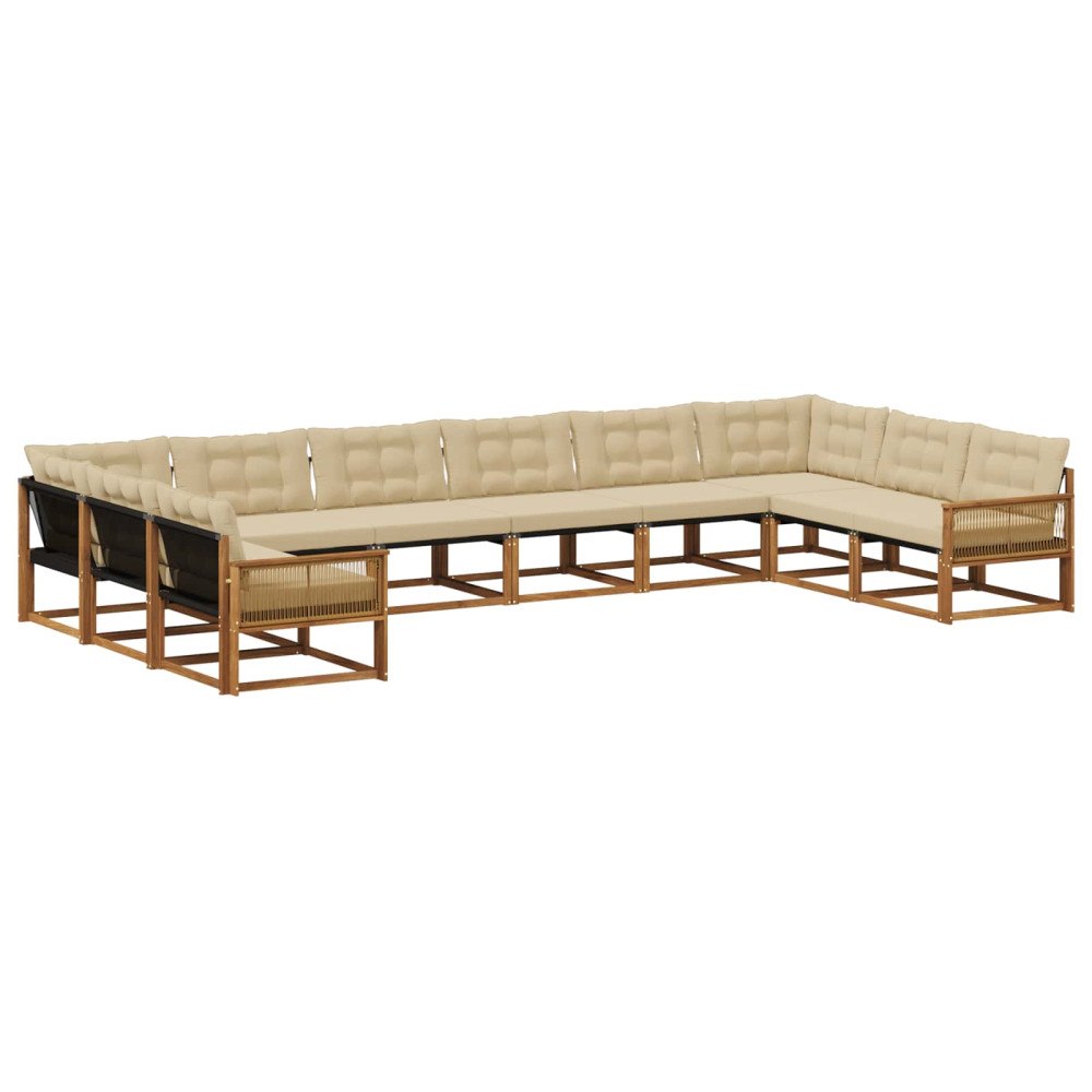 vidaXL Utomhussoffset 10 st Naturlig och Beige