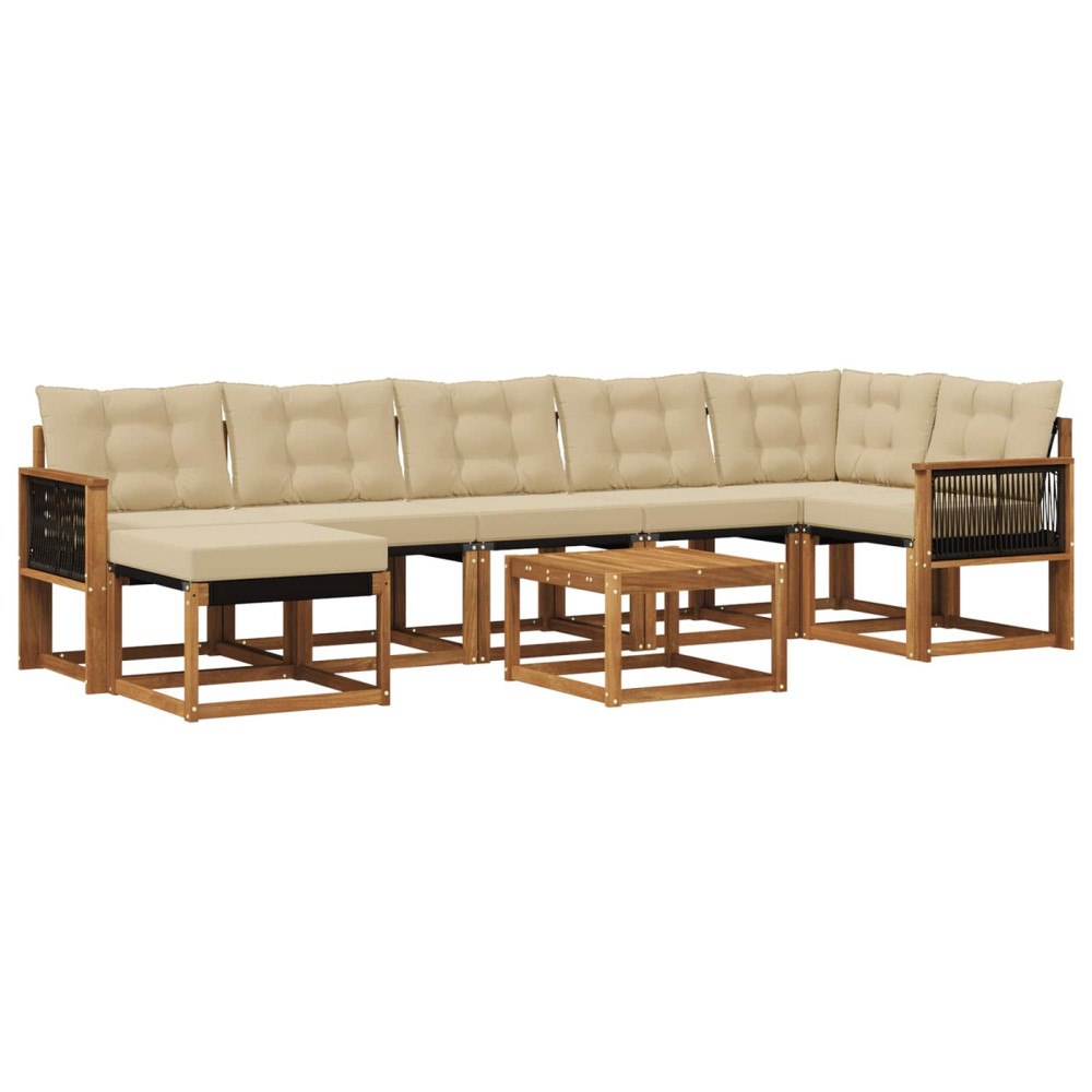 vidaXL Utomhussoffset 8 st Naturlig och Beige