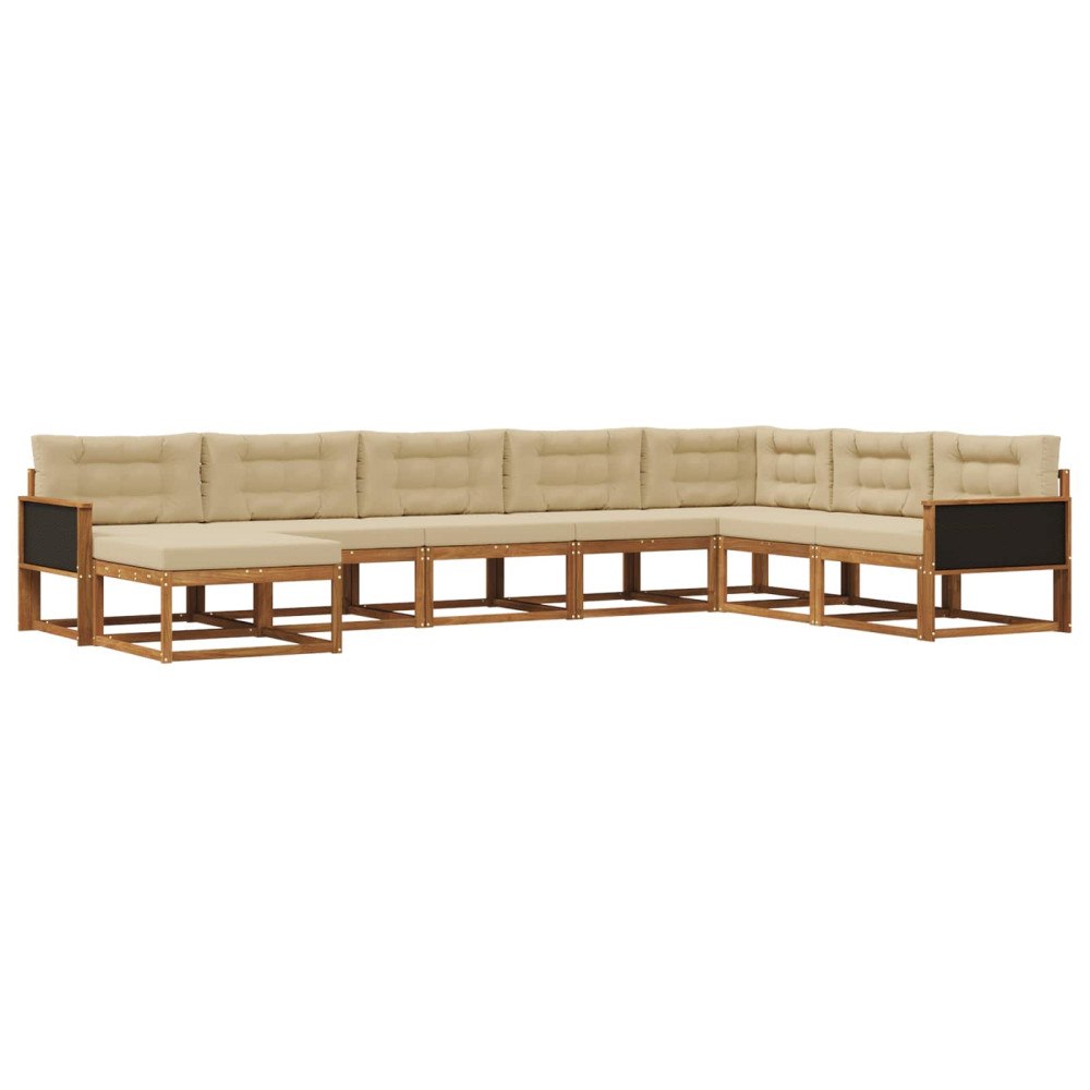 vidaXL Utomhussoffset 8 st Naturlig och Beige