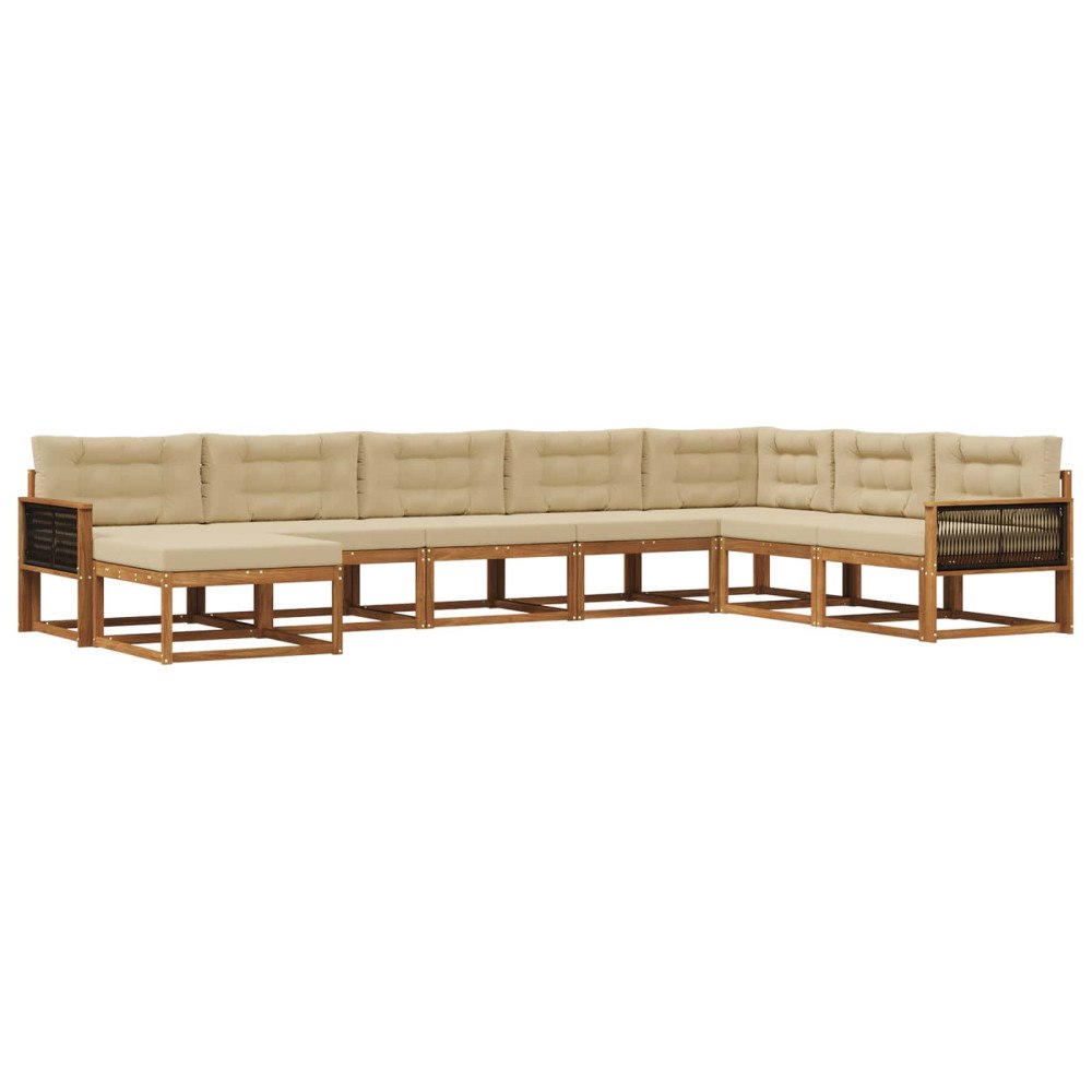 vidaXL Utomhussoffset 8 st Naturlig och Beige